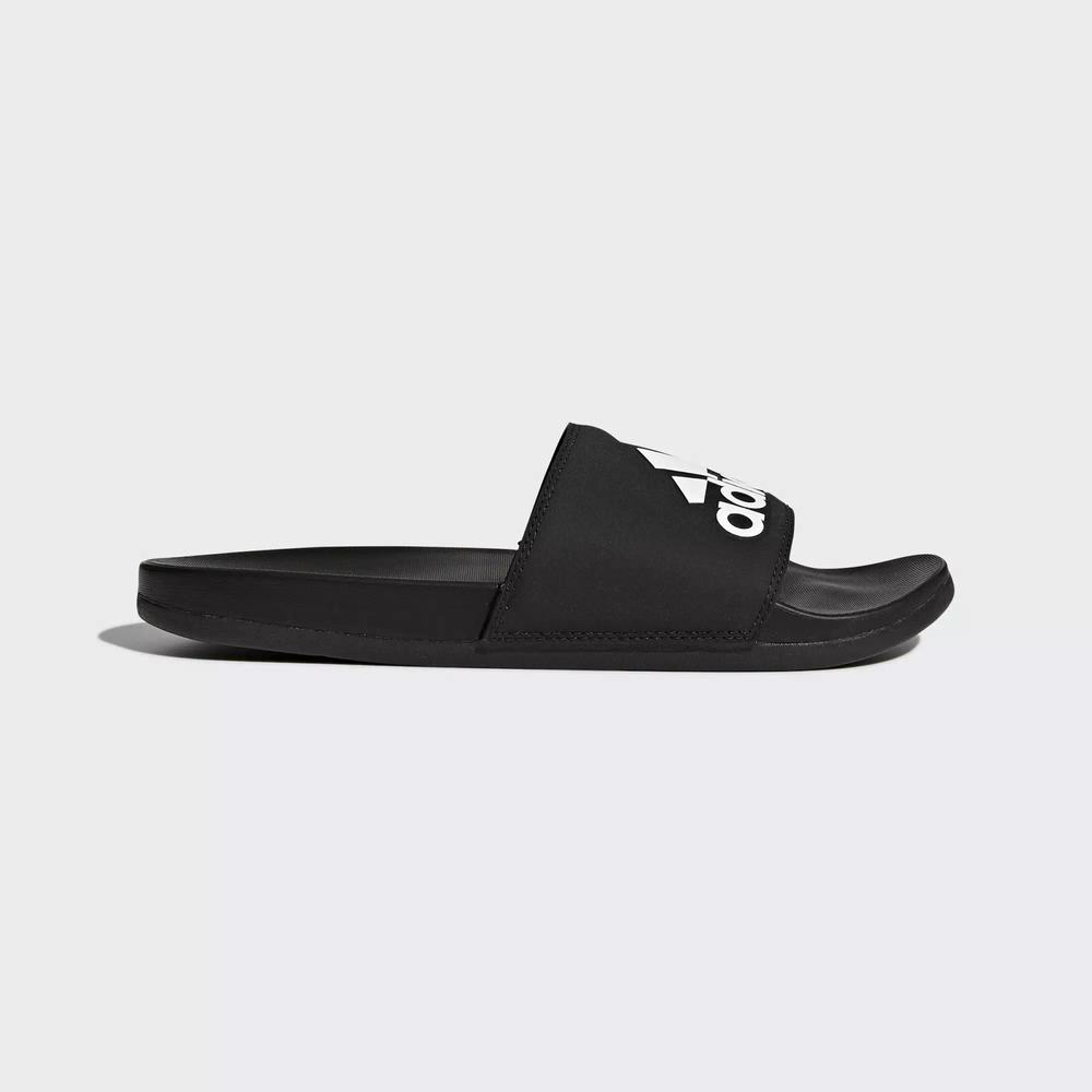 Adidas Adilette Cloudfoam Plus Logo Chanclas Negros Para Hombre (MX-70329)